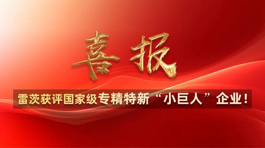 喜報：雷茨獲評國家級專精特新“小巨人”企業！